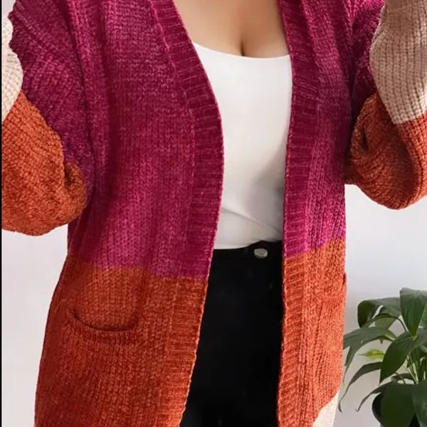 Sweater cardigan largo